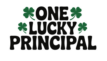 Fototapeta premium A lucky principal icon with four-leaf clovers for St Patrick's Day