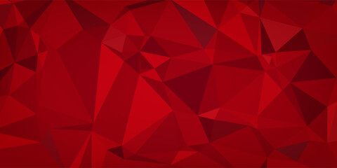 Obraz premium Abstract Red Geometric Background with Polygonal Triangle Pattern