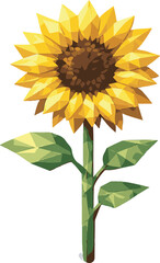 Naklejka premium sun flower with low poly art, eps 10 illustration