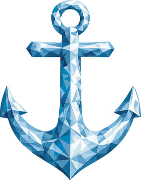 anchor with low poly art, eps 10 illustration