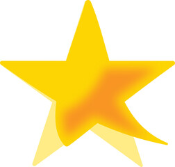 Obraz premium Bright, radiant, five-pointed yellow star with soft, glowing gradients and subtle shadow effect, isolated on a clean white background, symbolizing excellence and achievement.