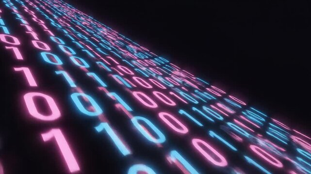 Binary code neon numbers