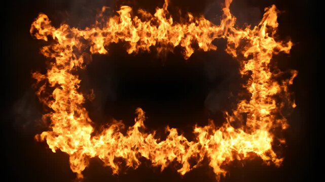 Flames forming a rectangular frame