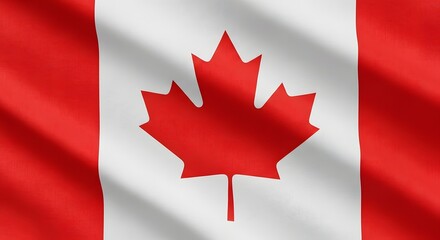 Obraz premium The national flag of canada with a red maple leaf