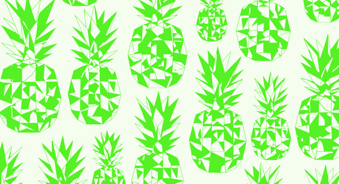 Vibrant Green Geometric Pineapple Pattern - Tropical Summer Design