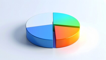 Obraz premium 3D Pie Chart: Pastel Segments with Breakdown