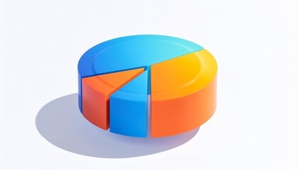 Obraz premium 3D Pie Chart: Pastel Segments with Breakdown
