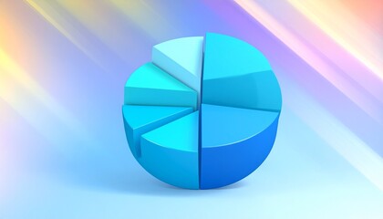 Obraz premium 3D Pie Chart: Pastel Segments with Breakdown