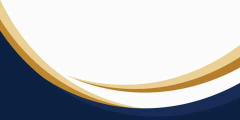 Abstract Blue Golden Curved Business Background with White Space for Corporate Banner or Presentation © ach