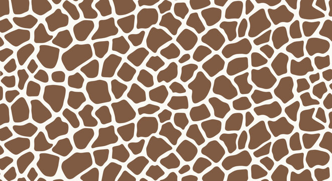 Giraffe Skin Pattern Seamless Texture - Brown and White Animal Print Background
