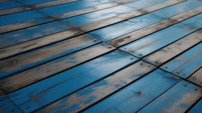 Weathered blue wooden deck or floor background