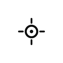 Obraz premium Black and white target symbol with concentric circles and crosshairs