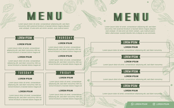 brown green vintage style menu