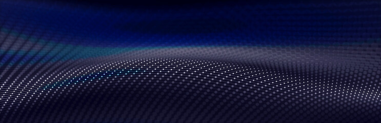 Fototapeta premium Sci-fi background. Digital wave with many particles. Template for festive presentation. 3d rendering