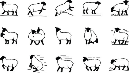 Sheep Silhouette Icon Collection Set © logodesign11