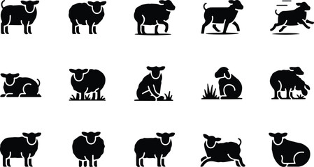 Sheep Silhouette Icon Collection Set © logodesign11