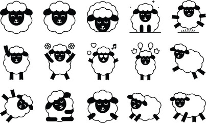 Sheep Silhouette Icon Collection Set © logodesign11