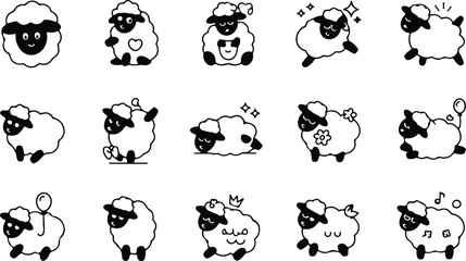 Sheep Silhouette Icon Collection Set © logodesign11