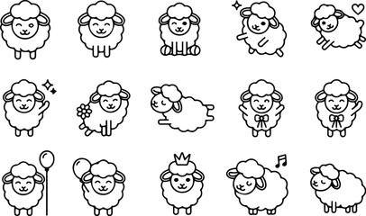 Sheep Silhouette Icon Collection Set © logodesign11