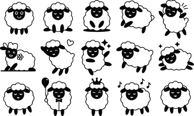 Sheep Silhouette Icon Collection Set © logodesign11