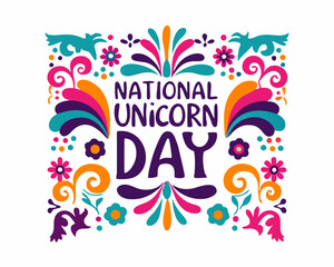 Obraz premium Magical Unicorn Silhouette Vector, National Unicorn Day Celebration Design