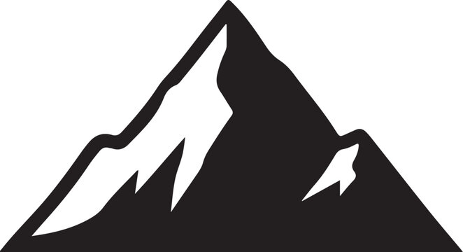 Simple Black and White Mountain Graphic Illustration