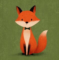 Fototapeta premium a cute fox with a bow tie