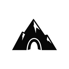 Fototapeta premium Black and white with stylized mountain and arch shape