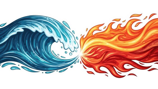 Water wave and fire clash forces.