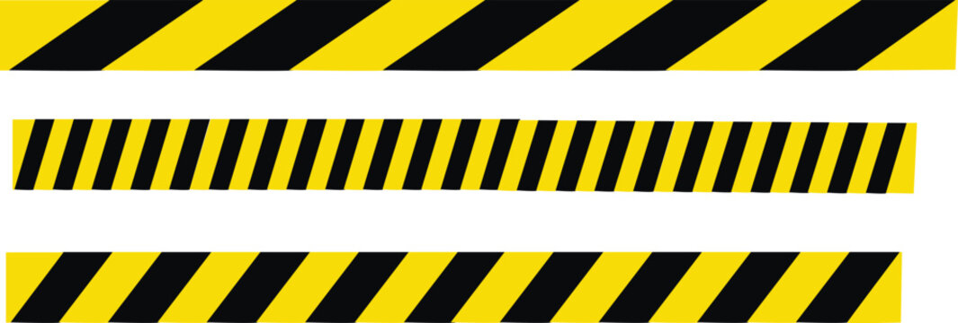 Yellow and black hazard stripes for warning and danger signs, vector illustration, danger tape