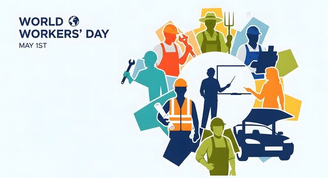World Workers Day Illustration with Diverse People Icons and Tools &ndash; Labor Celebration Concept Art