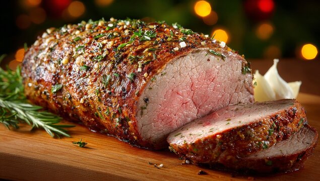 Cooking a fresh‑herb‑seasoned, aged venison backstrap roast in a rustic, earthy manner yields a tasty meat result