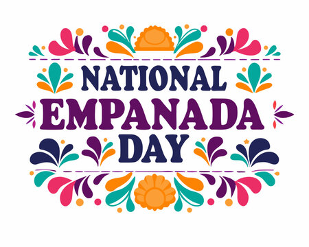 Tasty Baked and Fried Empanadas Vector Illustration, Food Holiday Concept