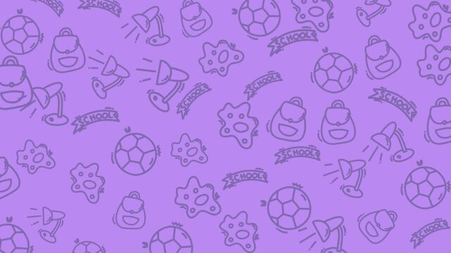 purple seamless doodle background featuring sports icons ideal for video backgrounds and motion graphics projects