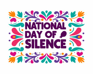 Obraz premium Silent Reflection Concept Vector, Observing National Day of Silence Illustration