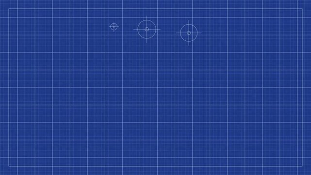 An animated colorful countdown timer from ten to one on a blue blueprint grid background