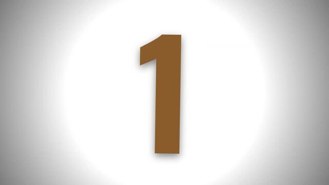 Animated colorful countdown timer from five to one on a neutral gray background