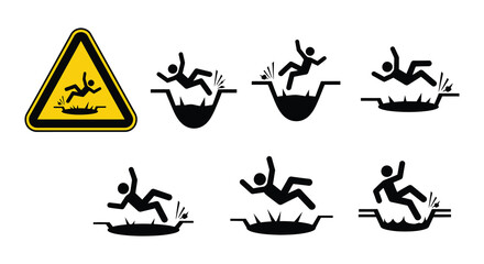 Obraz premium A collection of crime scene investigation icons in black and white