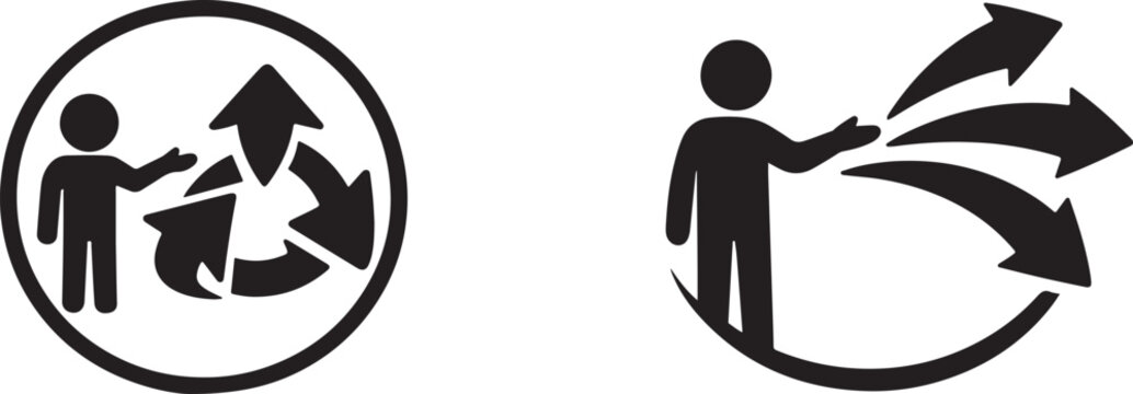 Triman sign icon in clean vector style for recycling, eco labeling, waste sorting, and packaging use