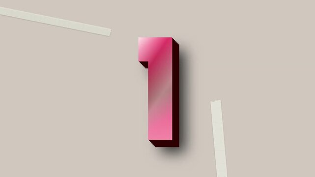 Animated colorful countdown timer from five to one in a bold 3D cinematic style
