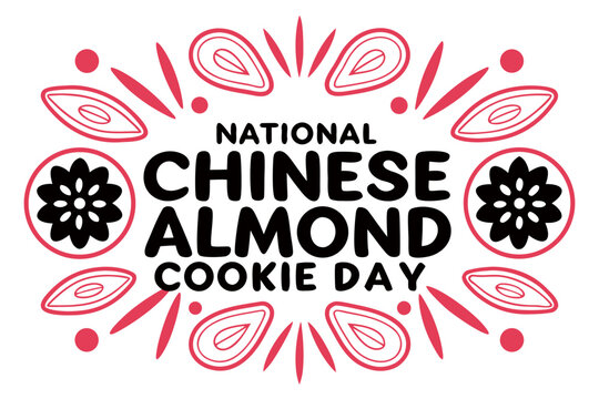NATIONAL CHINESE ALMOND COOKIE DAY vector illustration isolated on white background