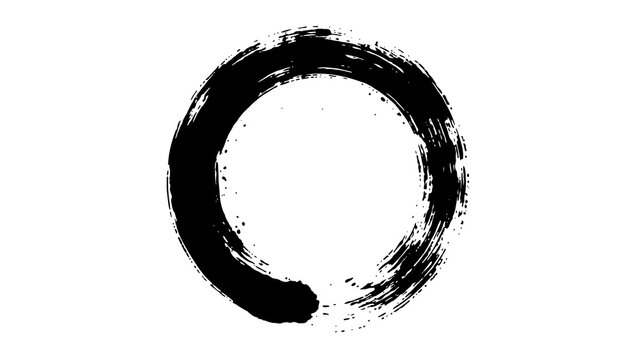 Enso, Japanese calligraphy circle, Zen symbol, brush stroke