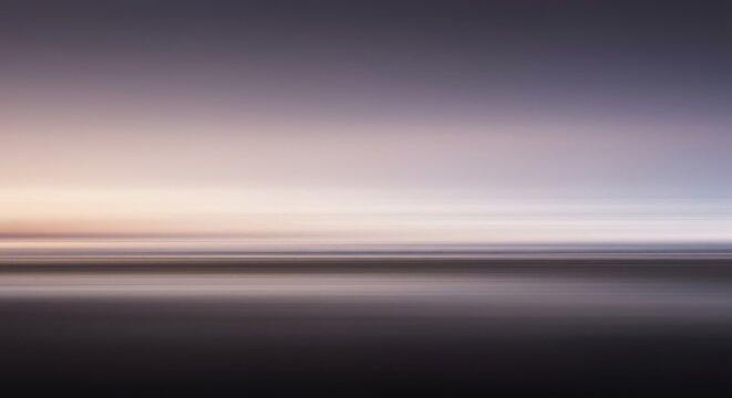 Minimalist abstract art featuring a subtle, indistinct horizon line dividing soft color fields. A serene visual background, graphic, horizon, division