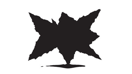 Fototapeta premium Maple leaf silhouette, black leaf icon, vector foliage, autumn symbol