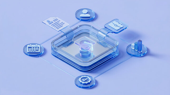 3d isometric workforce ecosystem illustration with talent network education scheduling finance analytics and human capital planning
