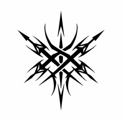 Obraz premium Abstract black geometric design on white background symbolic isolated