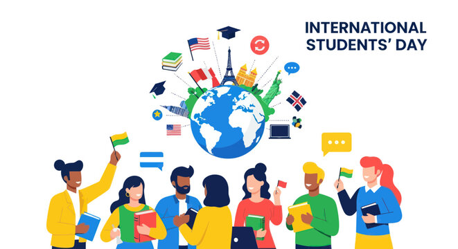 International Students Day Celebration Global Unity Education Diversity Flags People