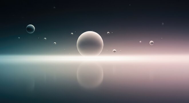 Soft focus abstract background displaying ethereal elements, floating forms, and expansive empty space for mental concepts and imagination, liquid, sequence, conceptual