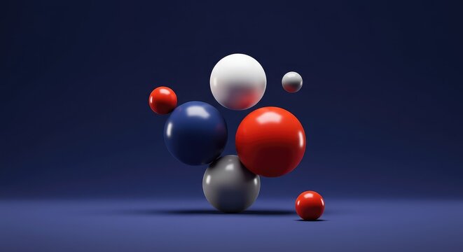 Abstract minimalist composition illustrating imbalance and uneven distribution of shapes, highlighting negative space, backdrop, diagonal, abstract