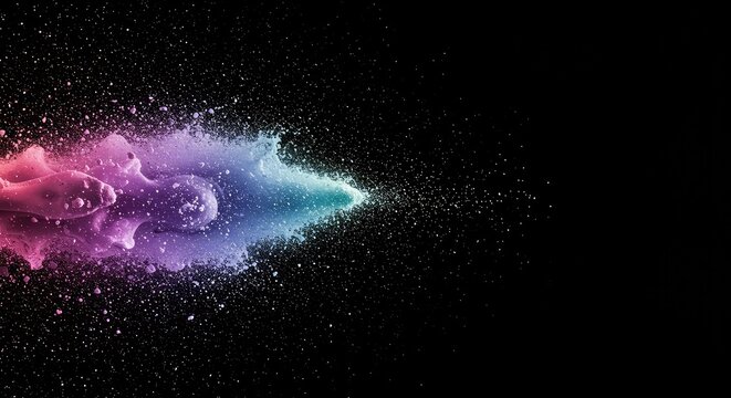 Abstract visual representation of separation. The background elements appear to be dissolving into fine particles and fading out of the frame, space, particles, effect